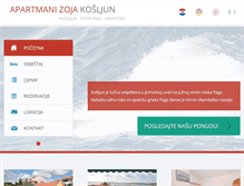 Tablet Screenshot of apartmani-kosljun.net